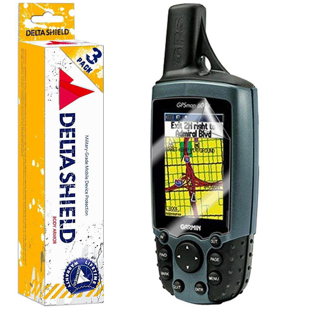 DeltaShield Screen Protector for Garmin GPSMAP 60Cx (3-Pack) BodyArmor Anti-Bubble Military-Grade Clear TPU Film