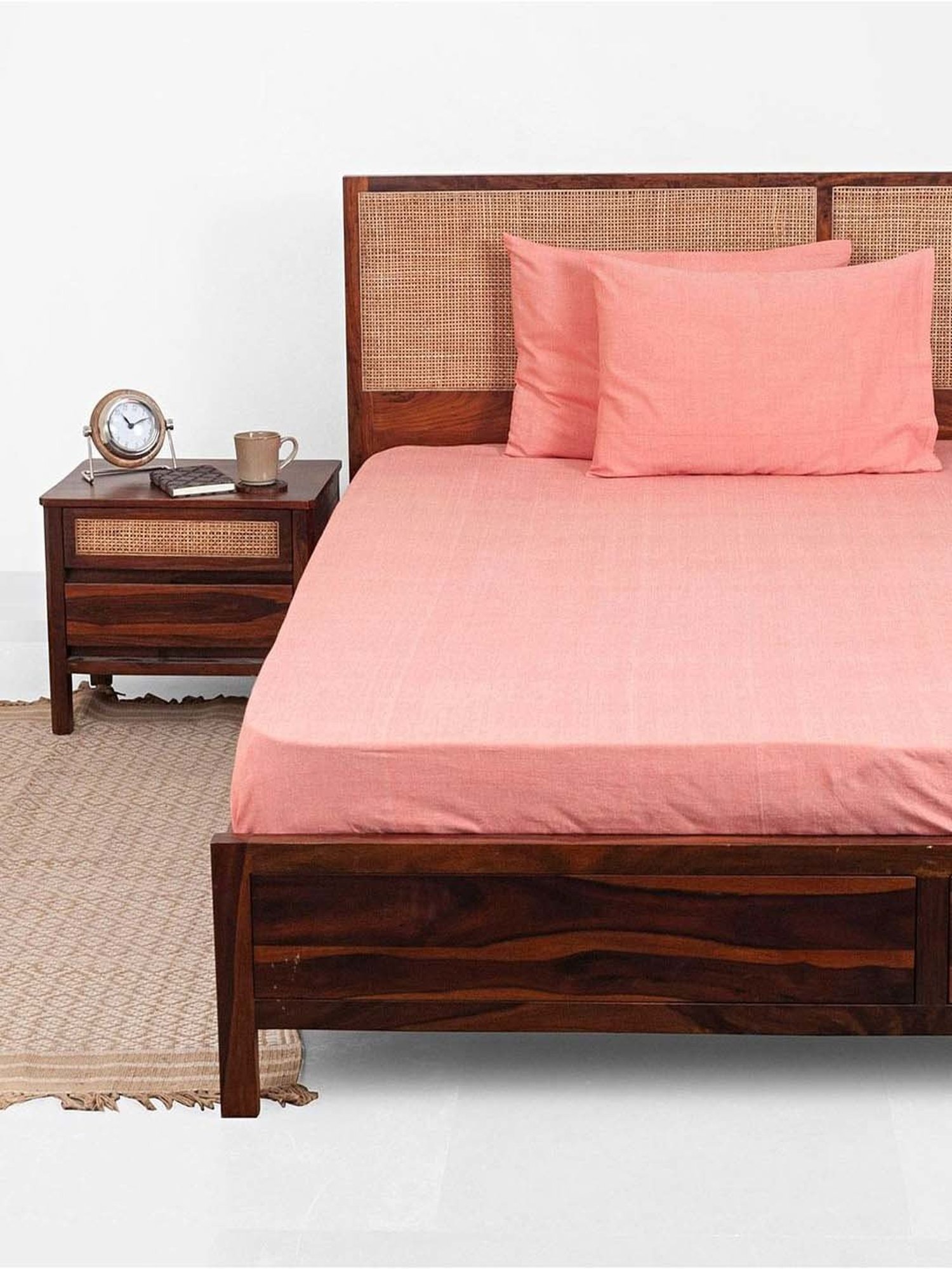 Fabindia Coral Cotton 92 TC Single Bed Sheet With Pillow Cover