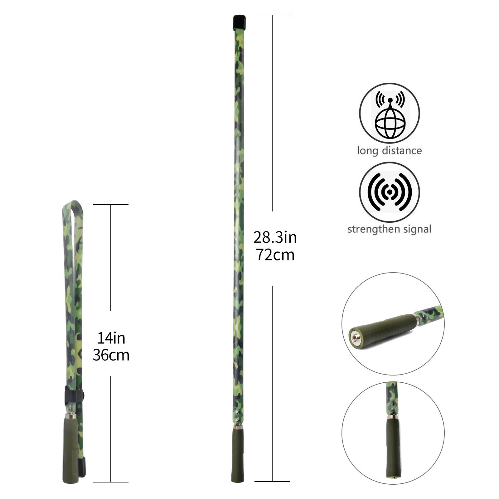 CS Tactical Scanner Antenna SMA-Male Dual Band VHF UHF Foldable Antenna For TYT Yaesu Puxing Radio Scanner Walkie Talkie