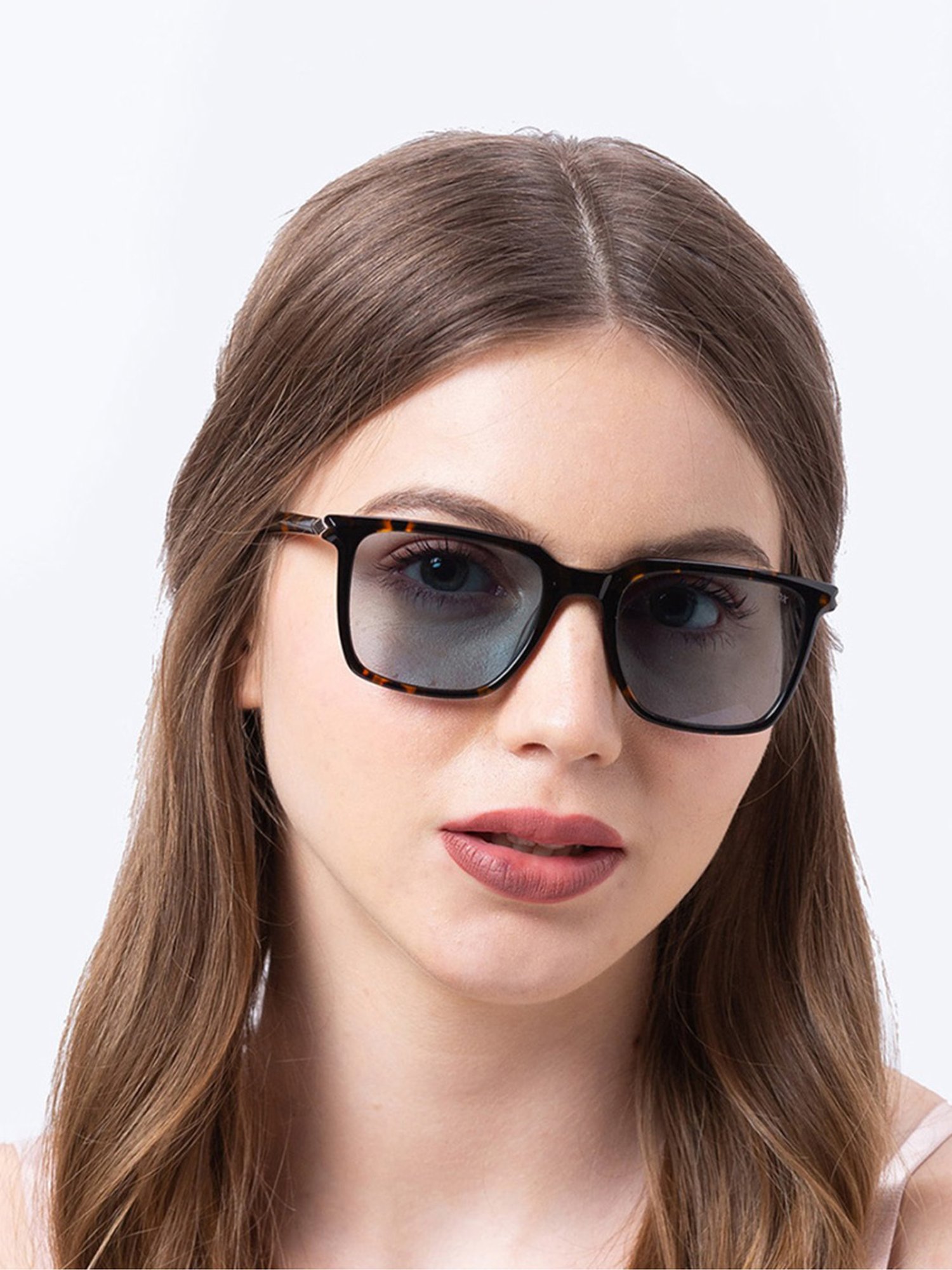 Shisen Fox Kimyou Dark Havana Square Unisex UV Protection Sunglasses -52 mm