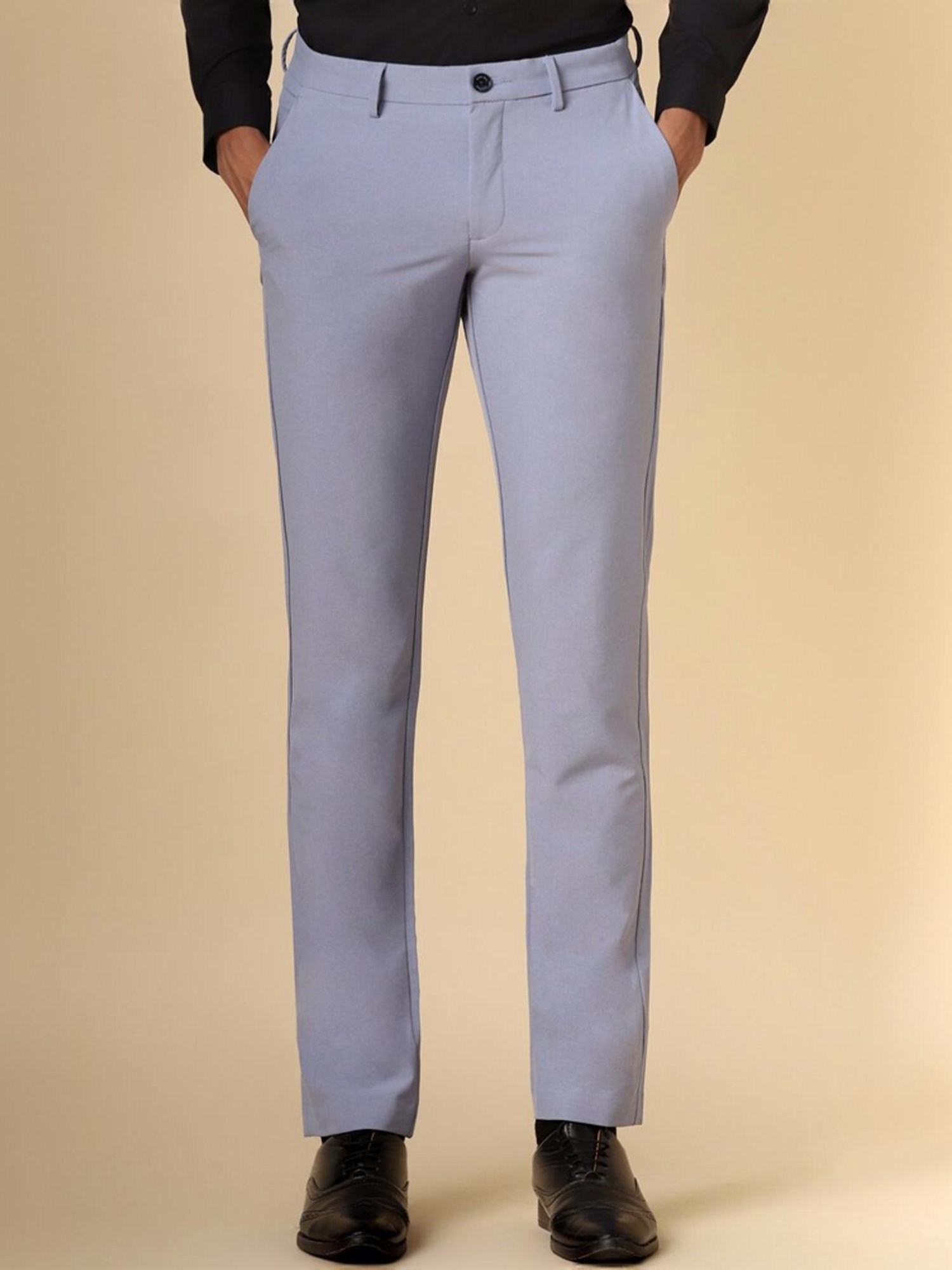 Allen Solly Blue Slim Fit Trousers