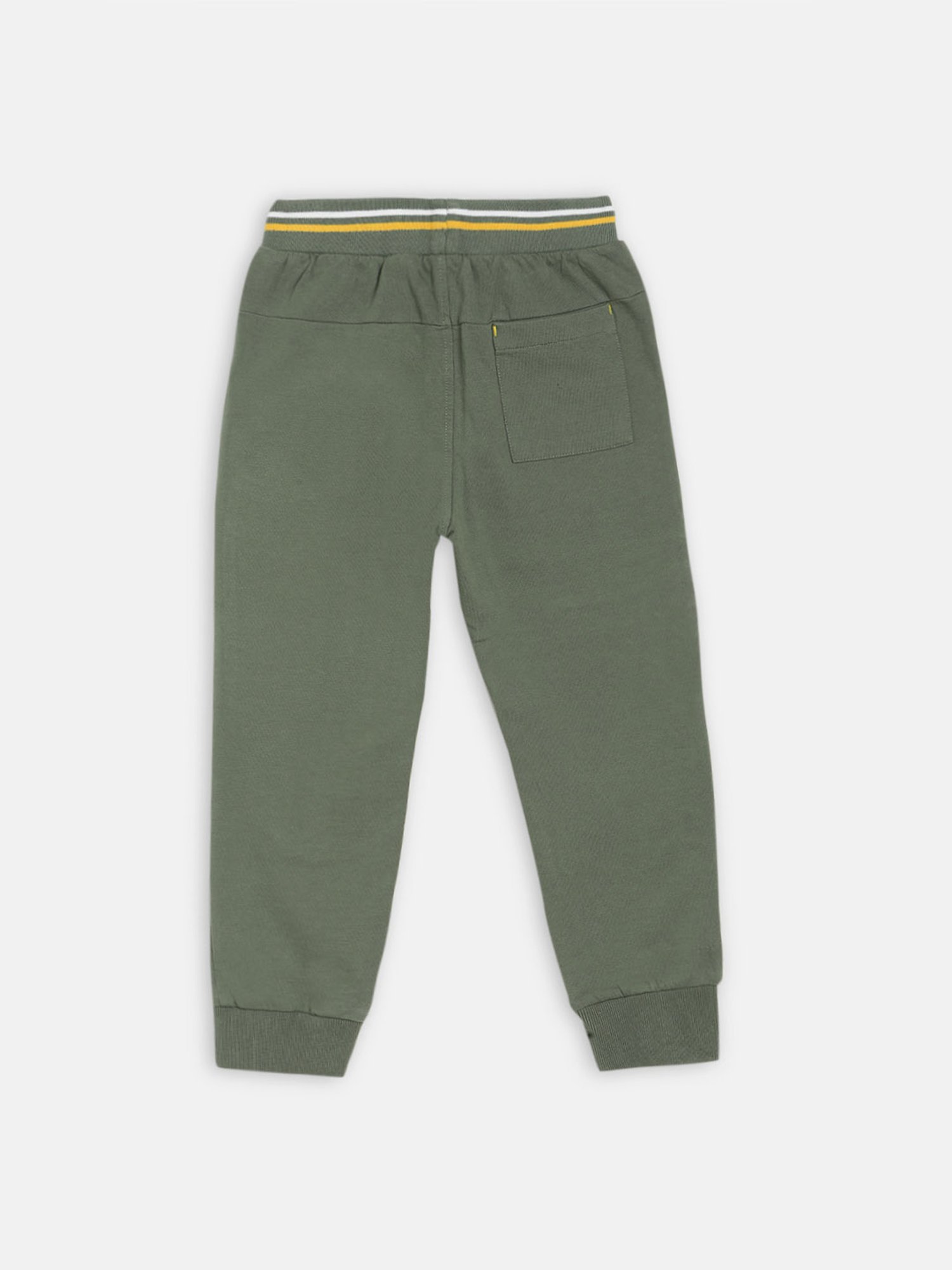 Blue Giraffe Kids Olive Green Cotton Printed Joggers