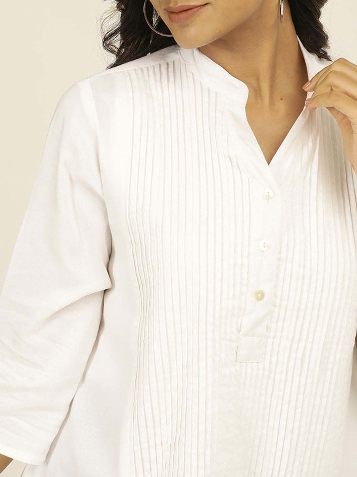 Jaipur Kurti White Relaxed Fit Top