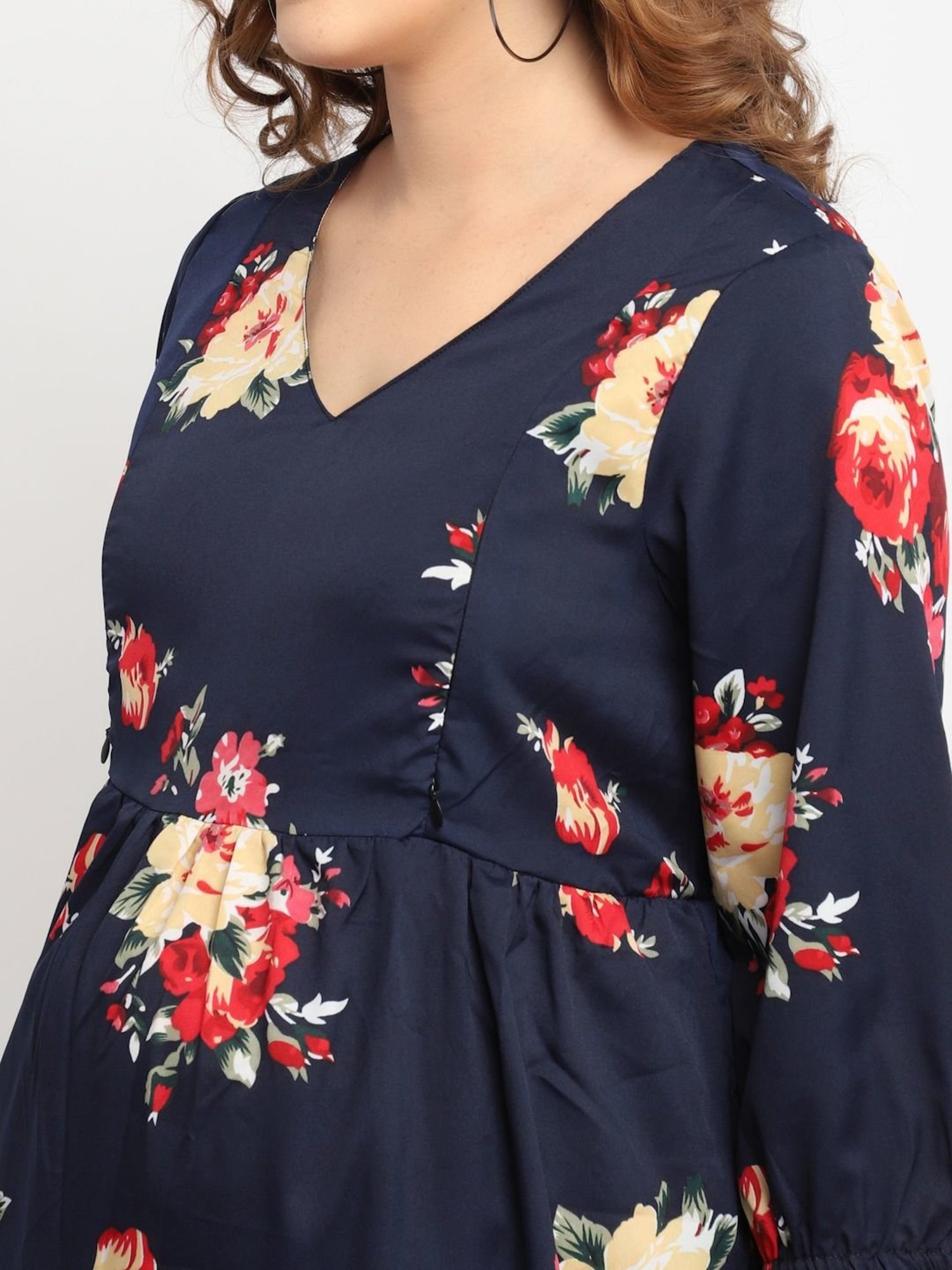 Moms Maternity Navy Printed Dress