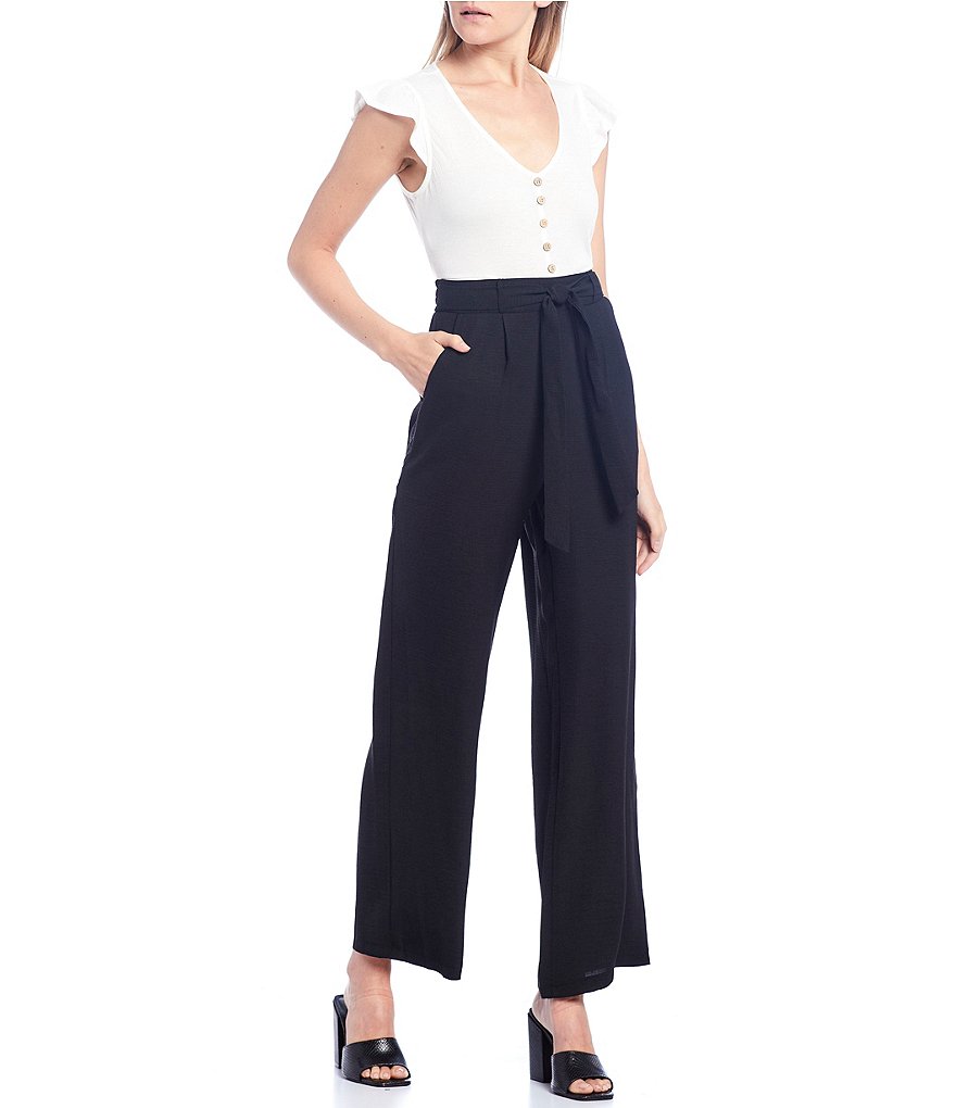 I.N. San Francisco Paperbag Waist Wide Leg Pants