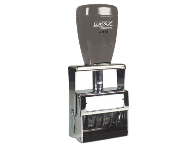 Xstamper 40150 Metal Self-Inking Line Dater, #1 1/2, 10 Year, Black