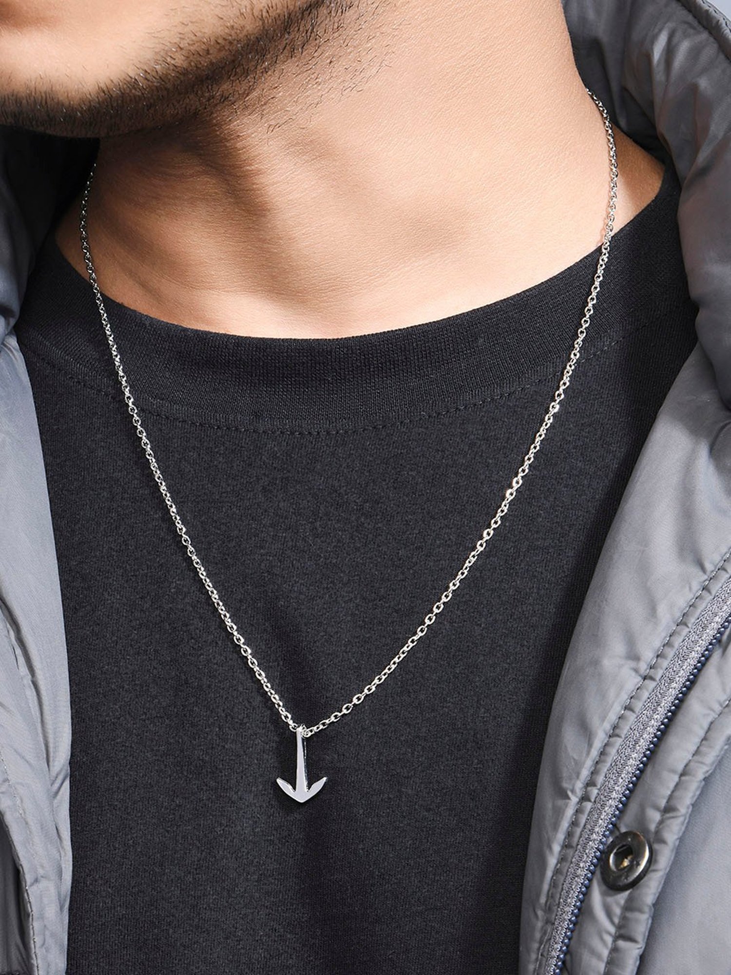 The Bro Code Silver-Plated Arrow Pendant Necklace for Men