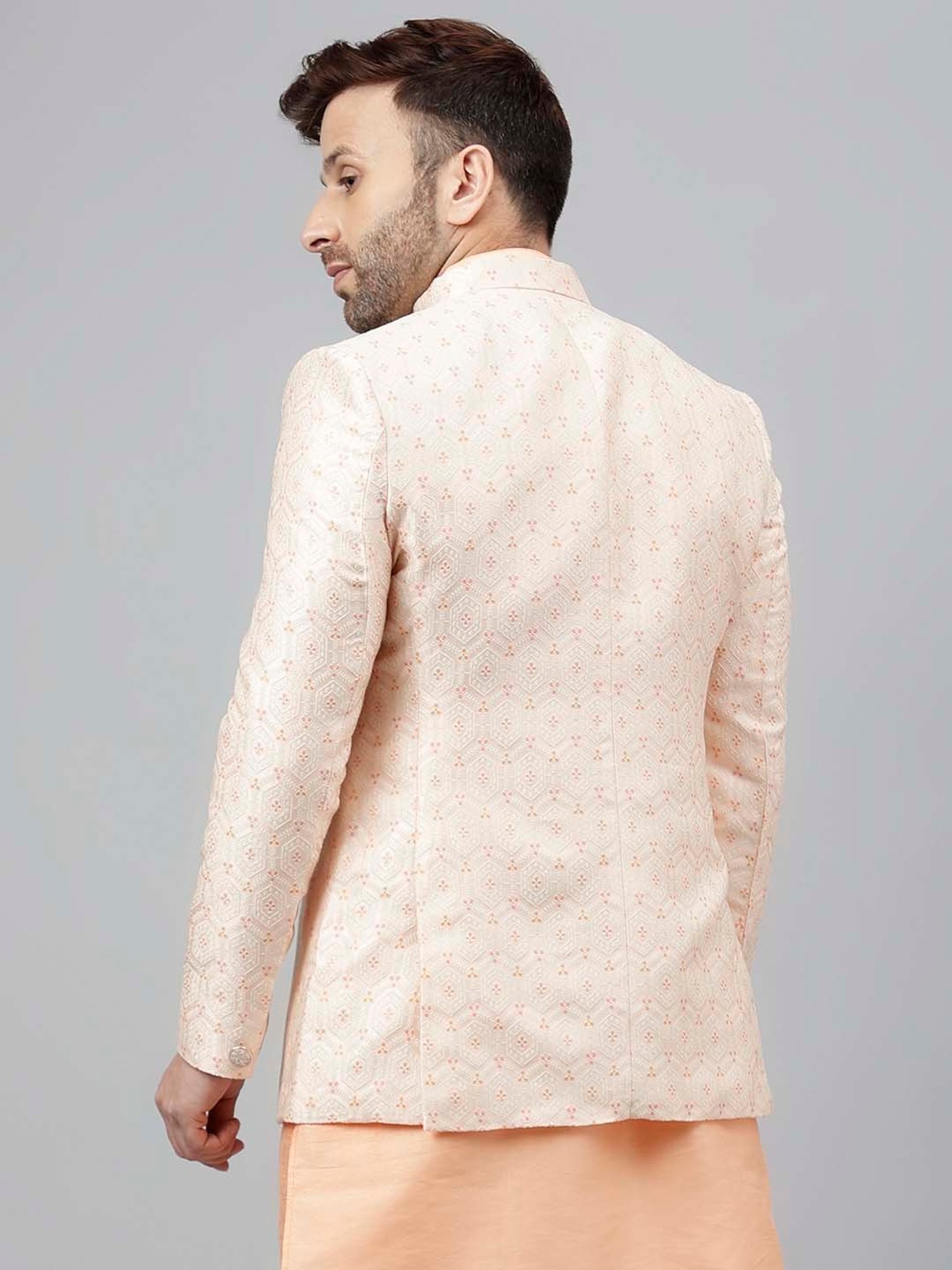 Hangup Peach Regular Fit Ethnic Blazer