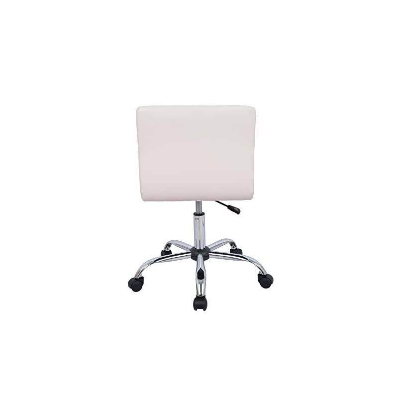 Basics Modern, Low-Back, Adjustable, Swivel, Armless Office Task Desk Chair with Casters, White