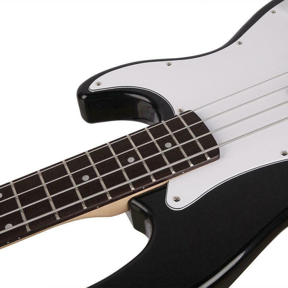 Black Burning Fire Professional Basswood 4 Strings Bass w/ Rosewood Fingerboard
