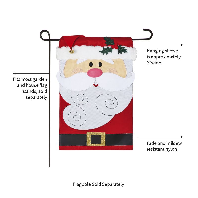 Evergreen Santa Claus Garden Applique Flag