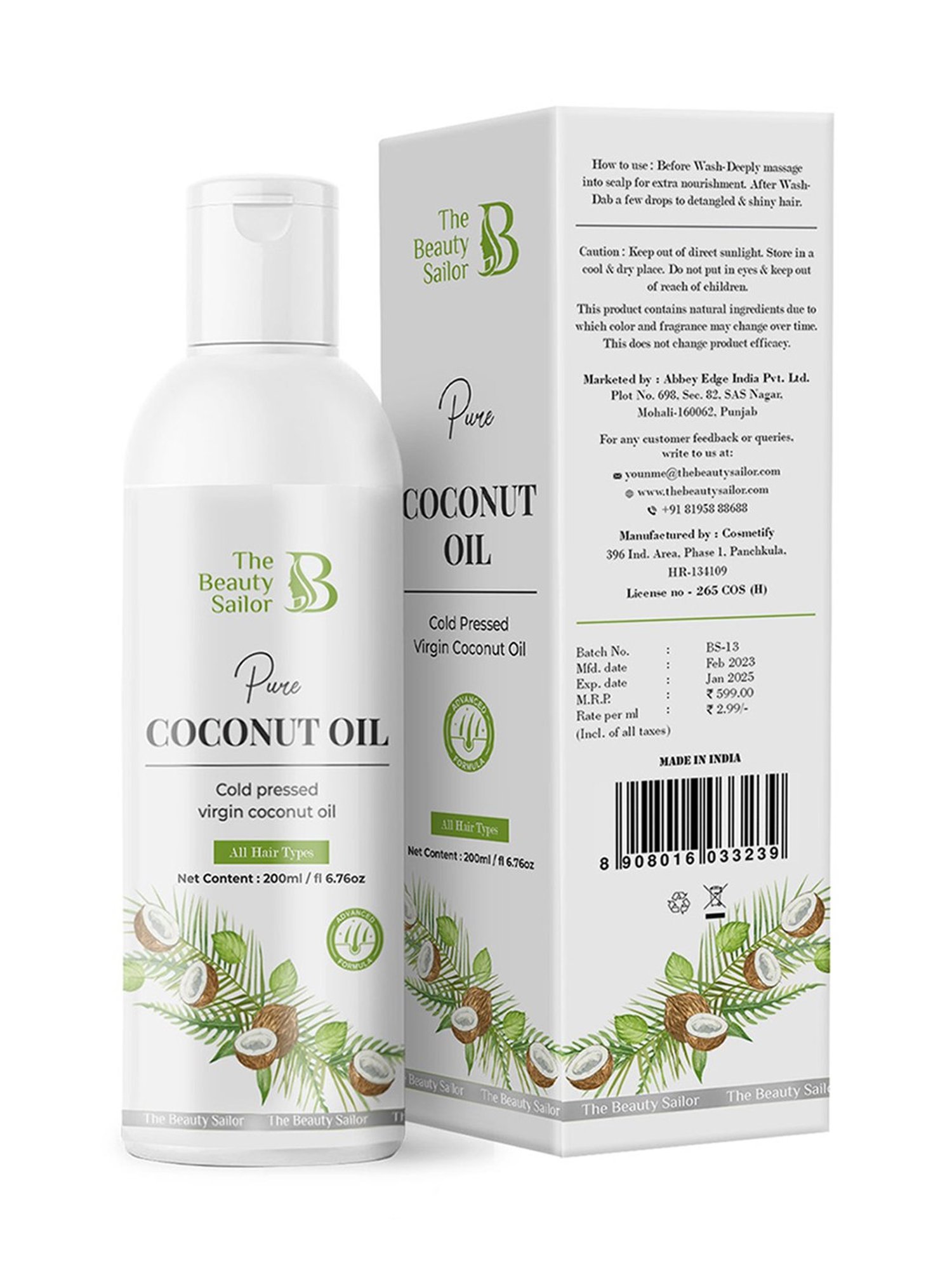 The Beauty Sailor Pure Coconut Oil - 200 ml