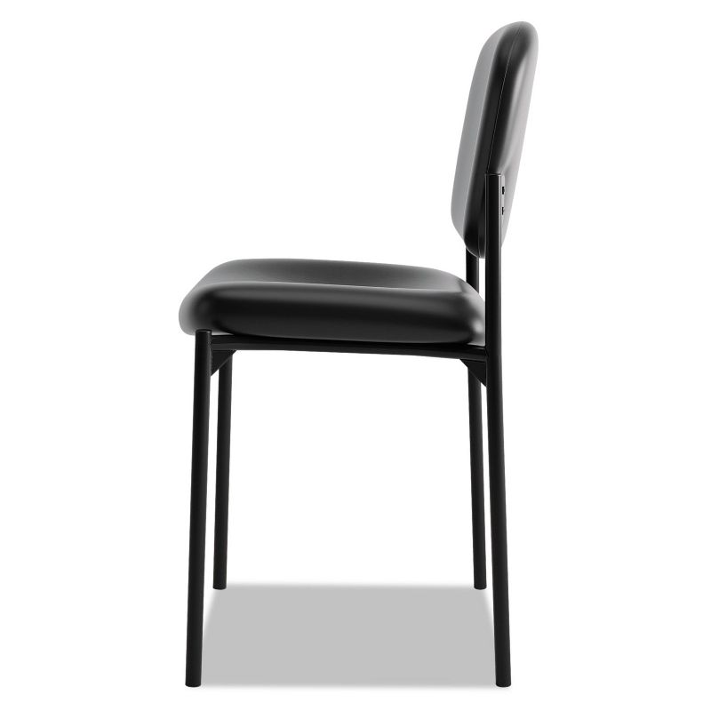Basyx VL606 Series Stacking Armless Guest Chair Black Leather VL606SB11