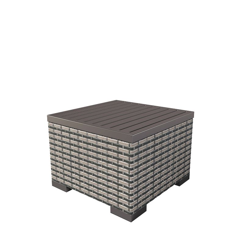 Nolin 7pc Sectional Weathered Brown Frame Sunbrella Spectrum Denim Fabric - La-Z-Boy