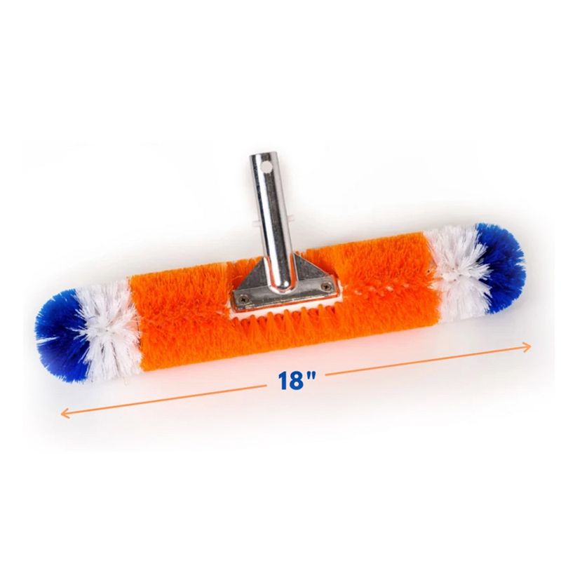 Blue Torrent 18" 360 Degree Brush Around Polypropylene Bristles Above and In Ground Swimming Pool Wall and Floor Cleaning Brush Attachment Accessory