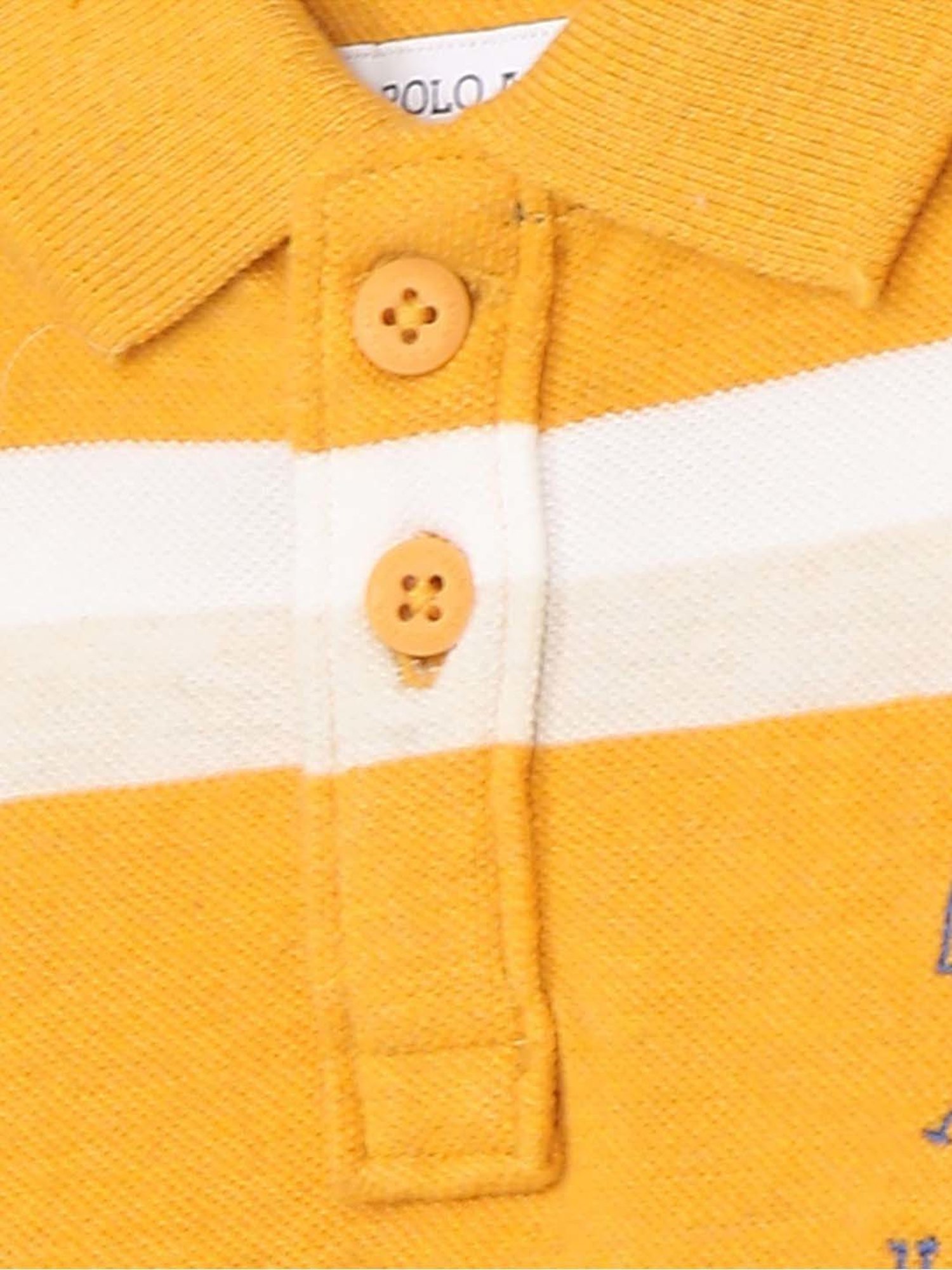 U.S. Polo Assn. Kids Yellow & White Striped Polo T-Shirt