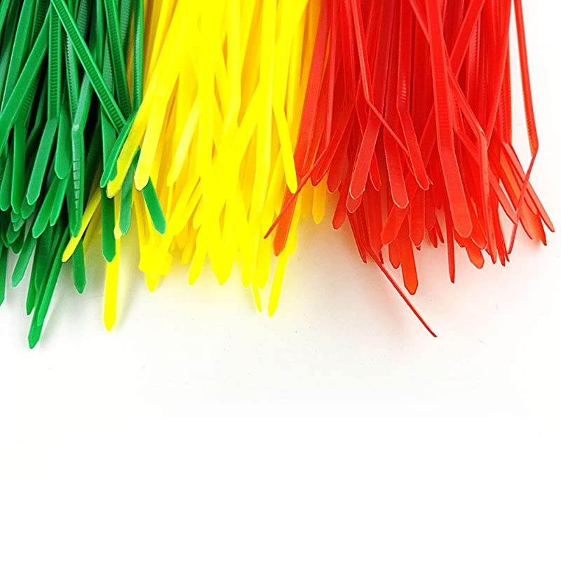 Multi Color Zip Ties Small Self Locking Nylon Ties Assorted 6 Colors GreenYellow Black White Blue Red 4 Inch for CraftsBulk 600 Pack