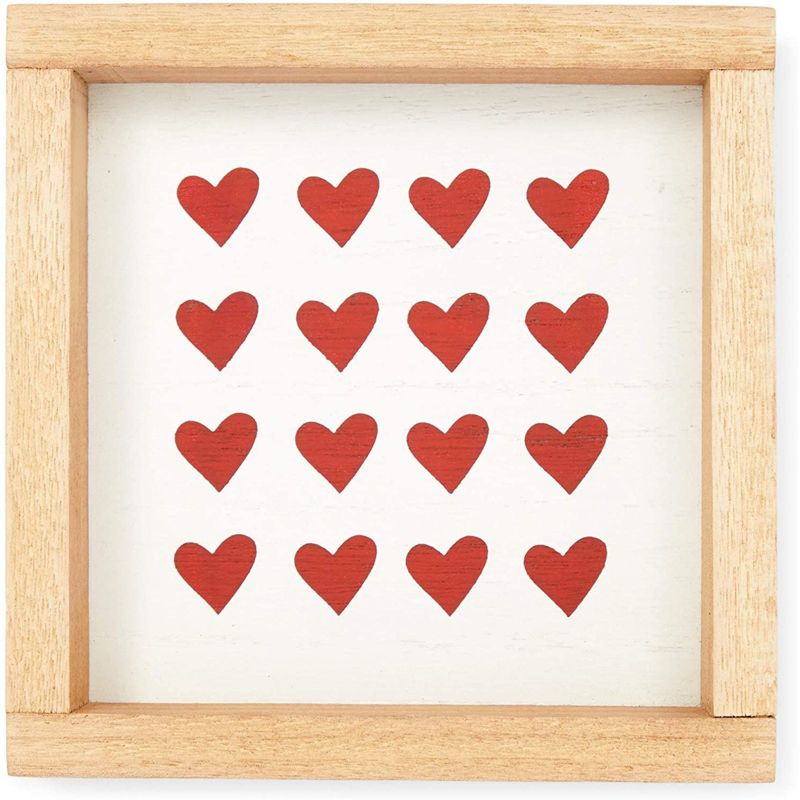 Farmlyn Creek 3 Pieces Wood Blocks Set for Valentine's Day Decor, XOXO, Hearts, Be Mine (6 x 6 in)