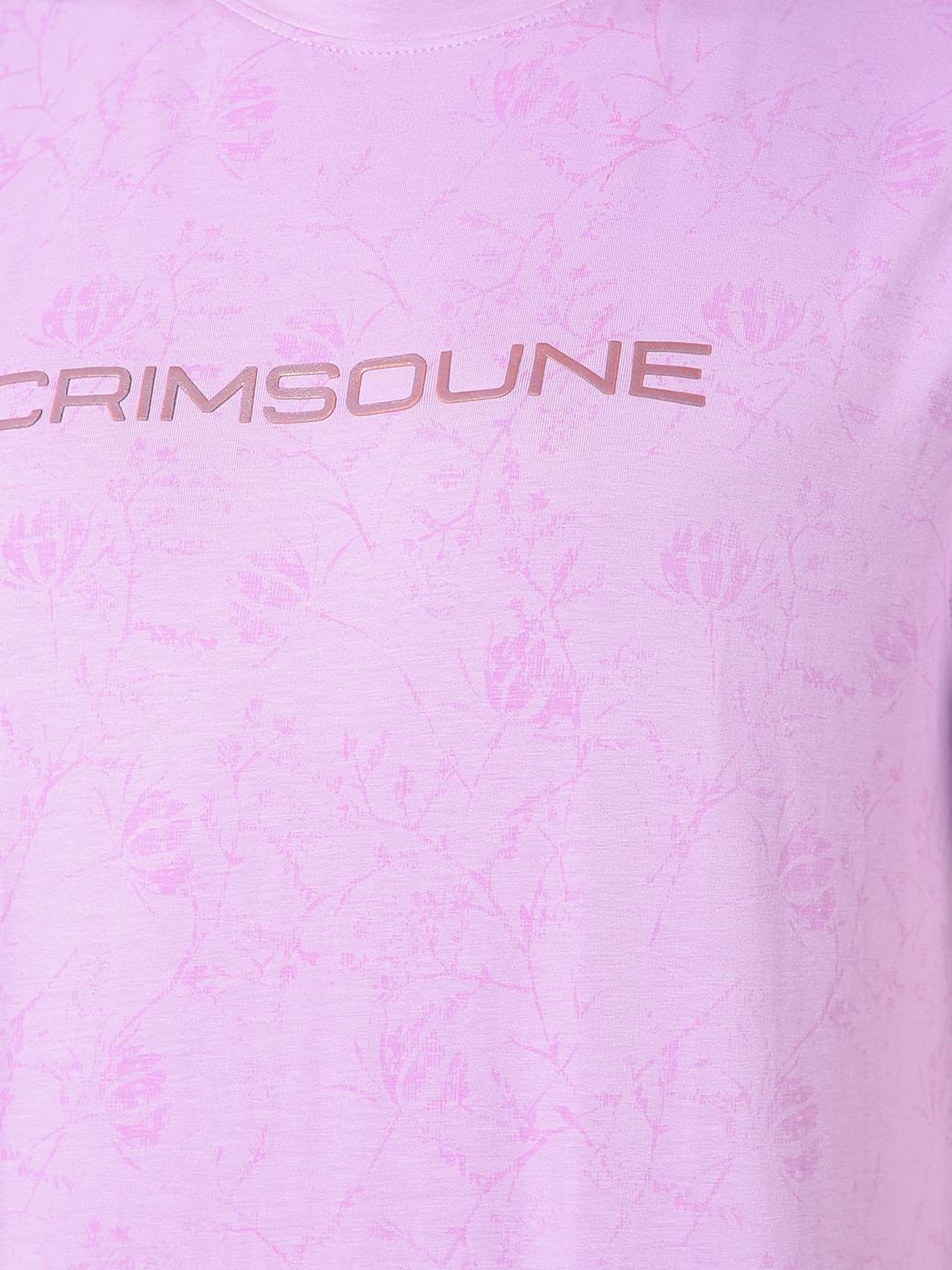 Crimsoune Club Purple Cotton Slim Fit Printed T-Shirt