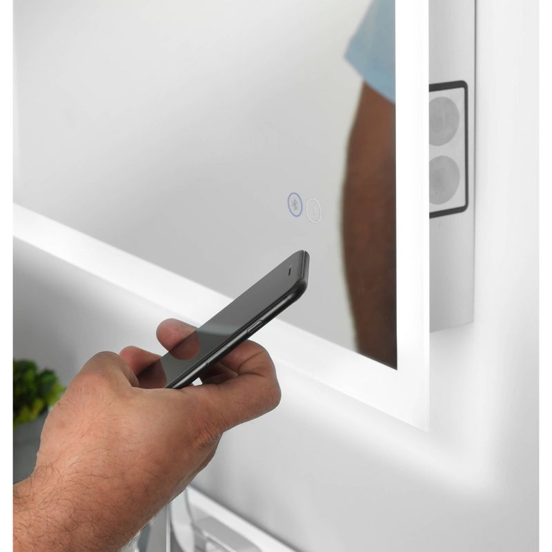 24"x30" LED Mirror with Anti Fog Demist Pad/Bluetooth Speakers and Microphone - Home NetWerks