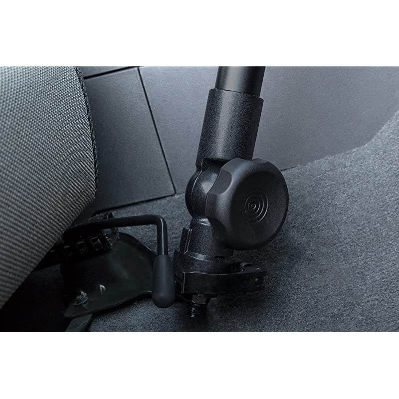 MI-7410 Car Laptop Mount Full Motion, Rotating, Adjustable Height, Under Car Seat Notebook Stand Fits 12 to 15.4 Inch Screen Sizes, 9 Lbs Capacity, Full Motion with Lockable Joints