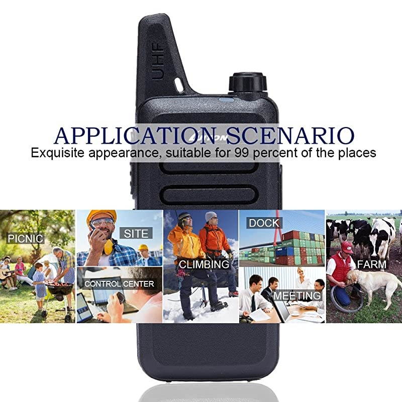 Talkies LT-316 GMRS Outdoor Camping Hiking Hunting Uhf Mini Talkies 3 Watts Output 5-10 Miles Range Micro USB Charging Amateur Two Way Radio (Pair) (Black)