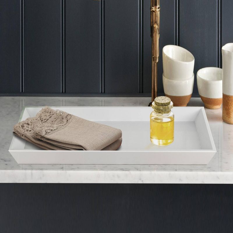 8pc Elegant Resin Bath Accessory Set for Vanity Counter Tops White - Nu Steel