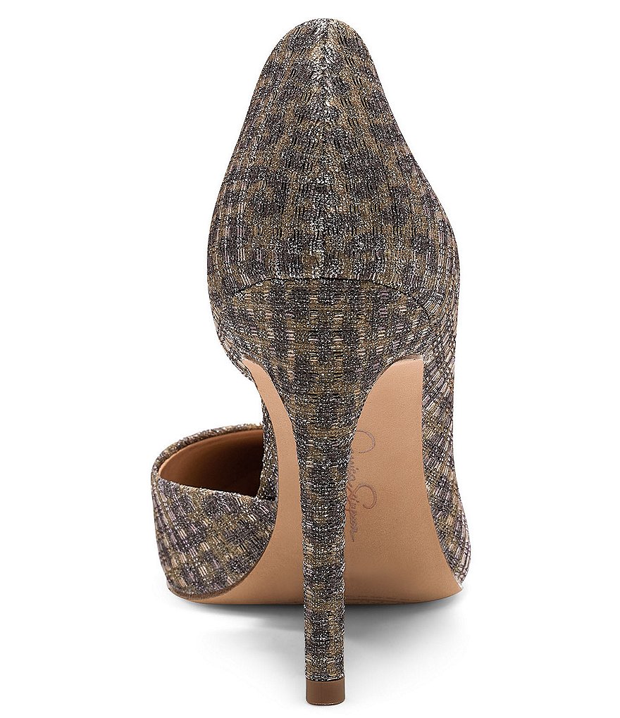 Jessica Simpson Prizma Metallic Leopard Print d'Orsay Pumps