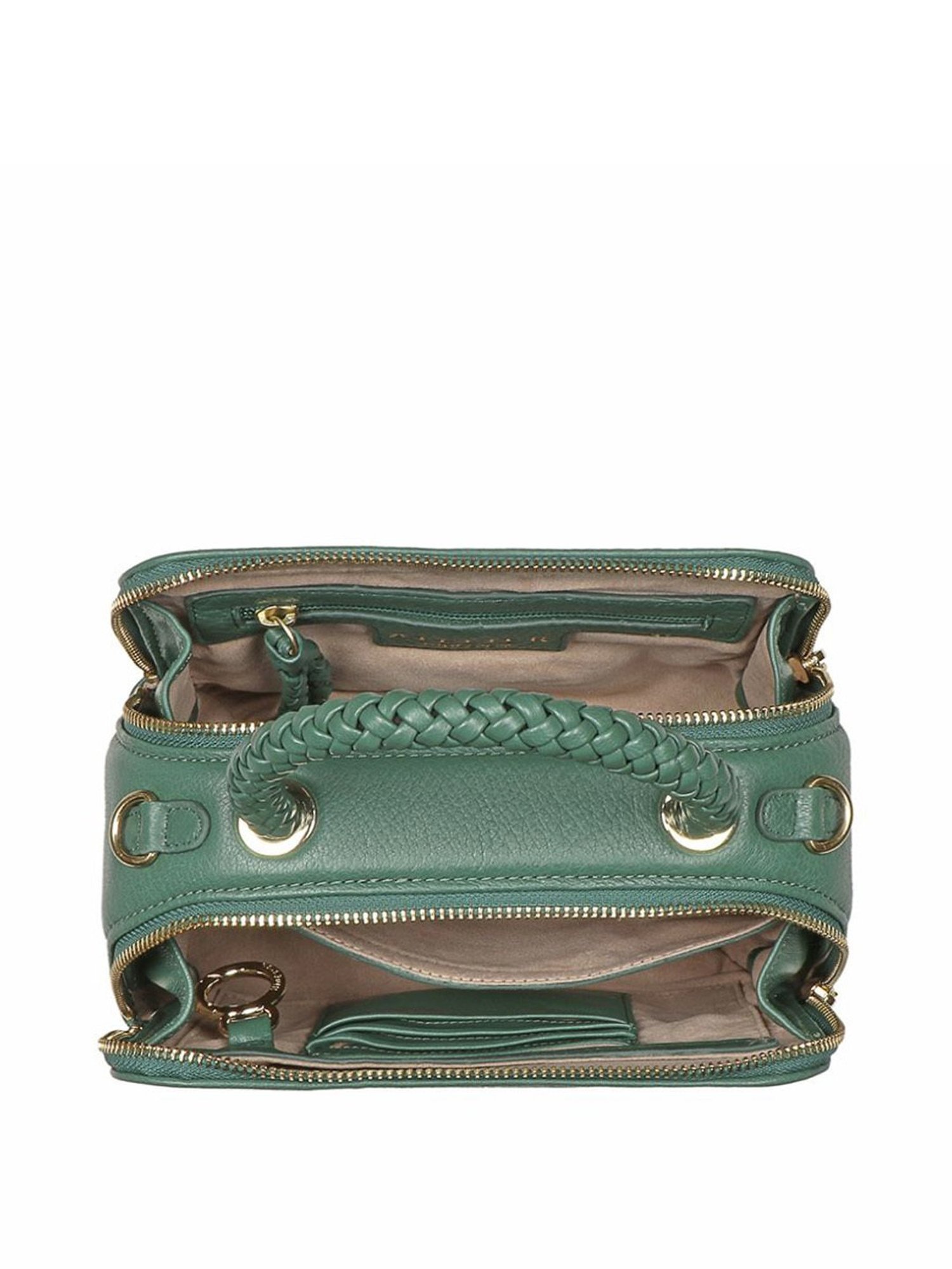 Hidesign Atelier Callas 04 Green Leather Solid Bowler Handbags