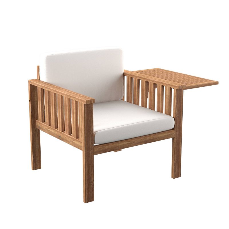 Stablom Outdoor Lounge Chair with Cushions - Natural/White - Aiden Lane