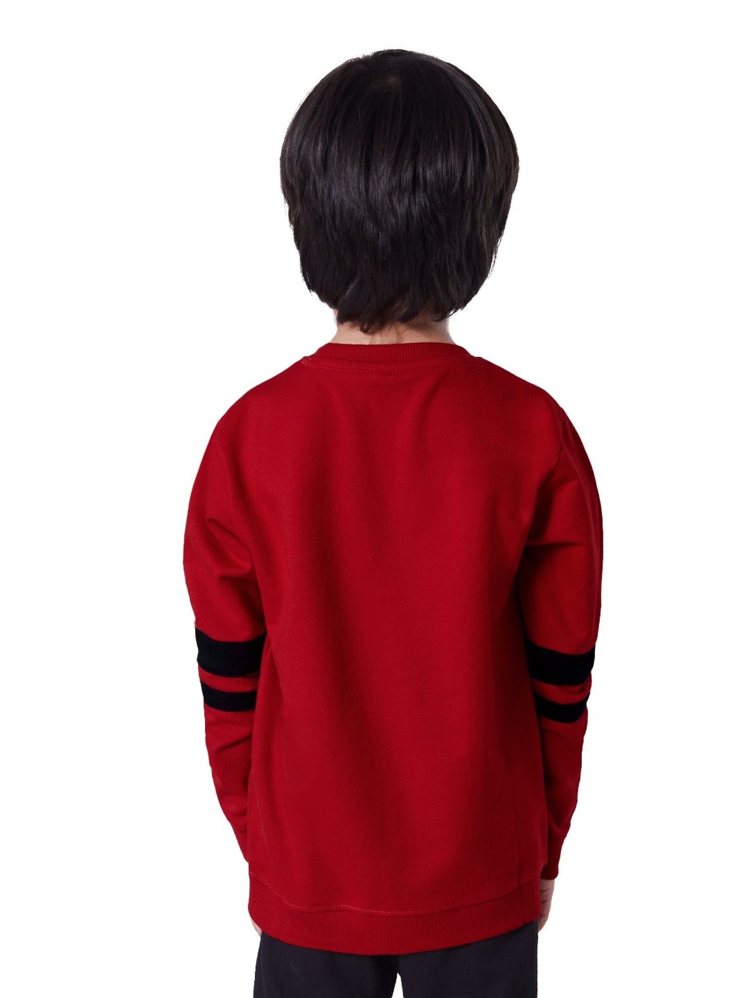 The Souled Store Kids Red & Black Cotton Printed Full Sleeves Marvel Sweatshirt