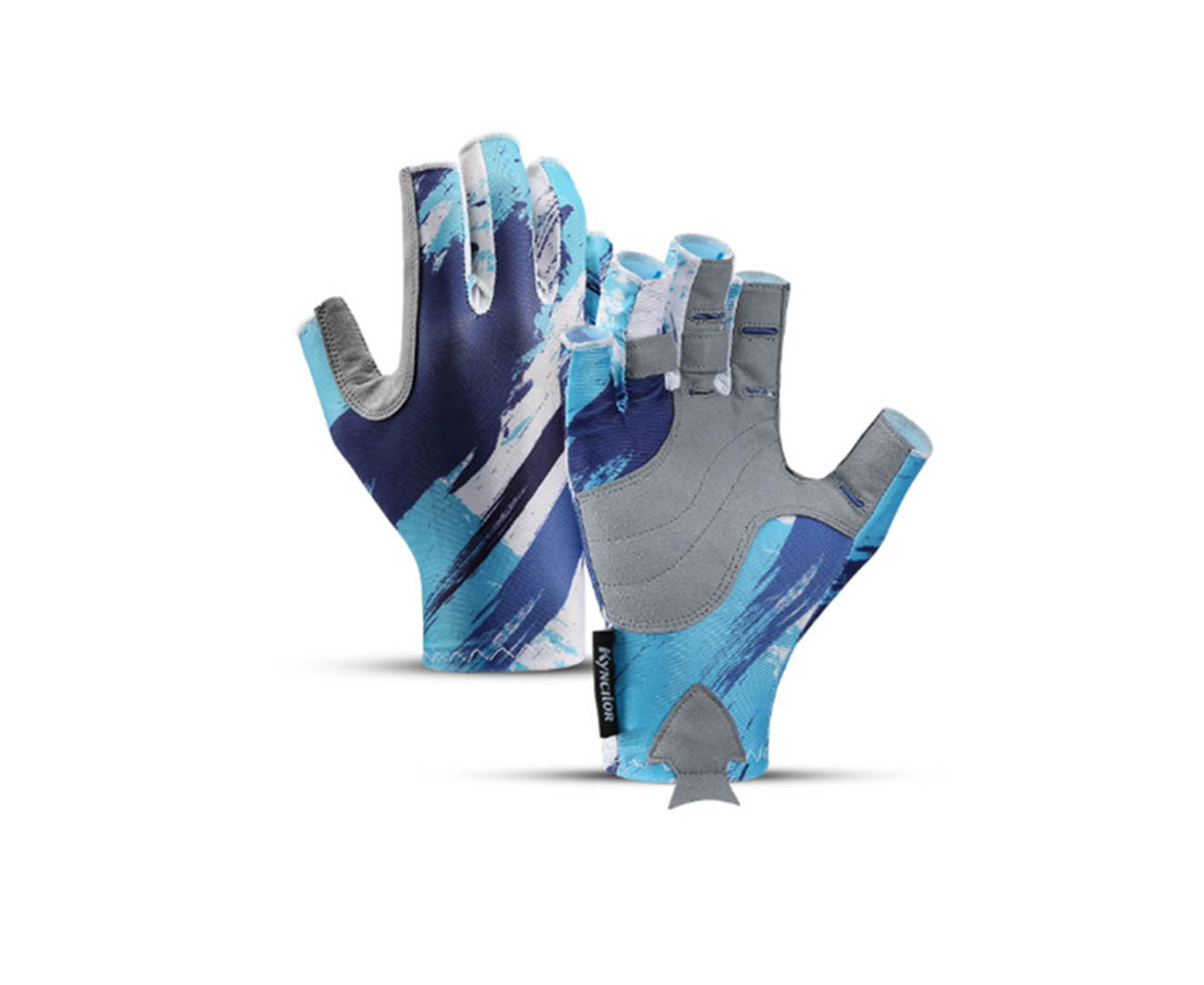 Select Mall Outdoor Sports Fingerless Fishing Gloves Bicycle Riding Non-slip Breathable Half-finger Gloves-M