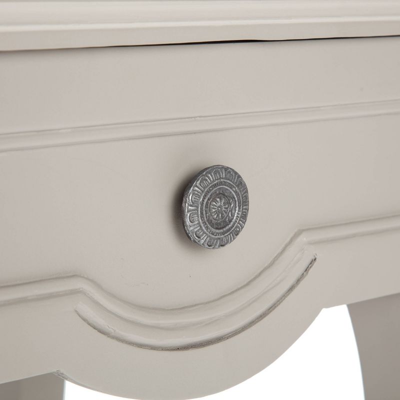 Heston End Table Nightstand with Drawers Gray - Finch