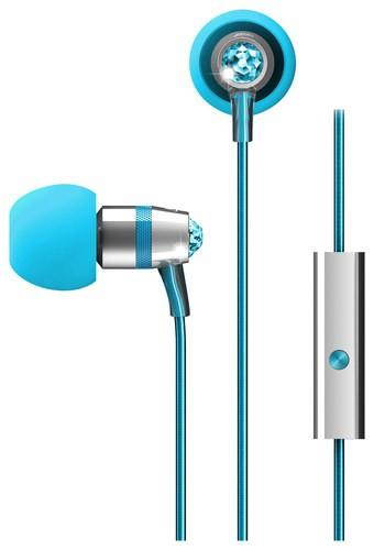 Mee audio Turquoise Blue  EP-M11J-TQ-MEE  In-Ear Headphones with Microphone Made with Swarovski Crystals