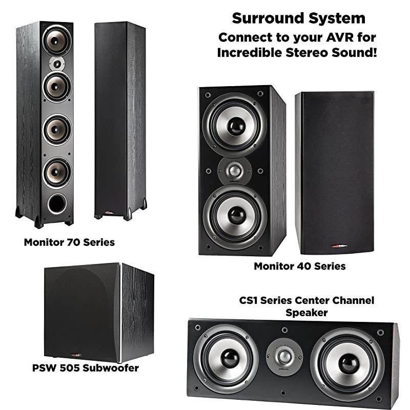 Monitor 40 Series II Bookshelf Speaker (Black, Pair) - Big Sound, High Performance | Perfect for Small or Medium Size Rooms