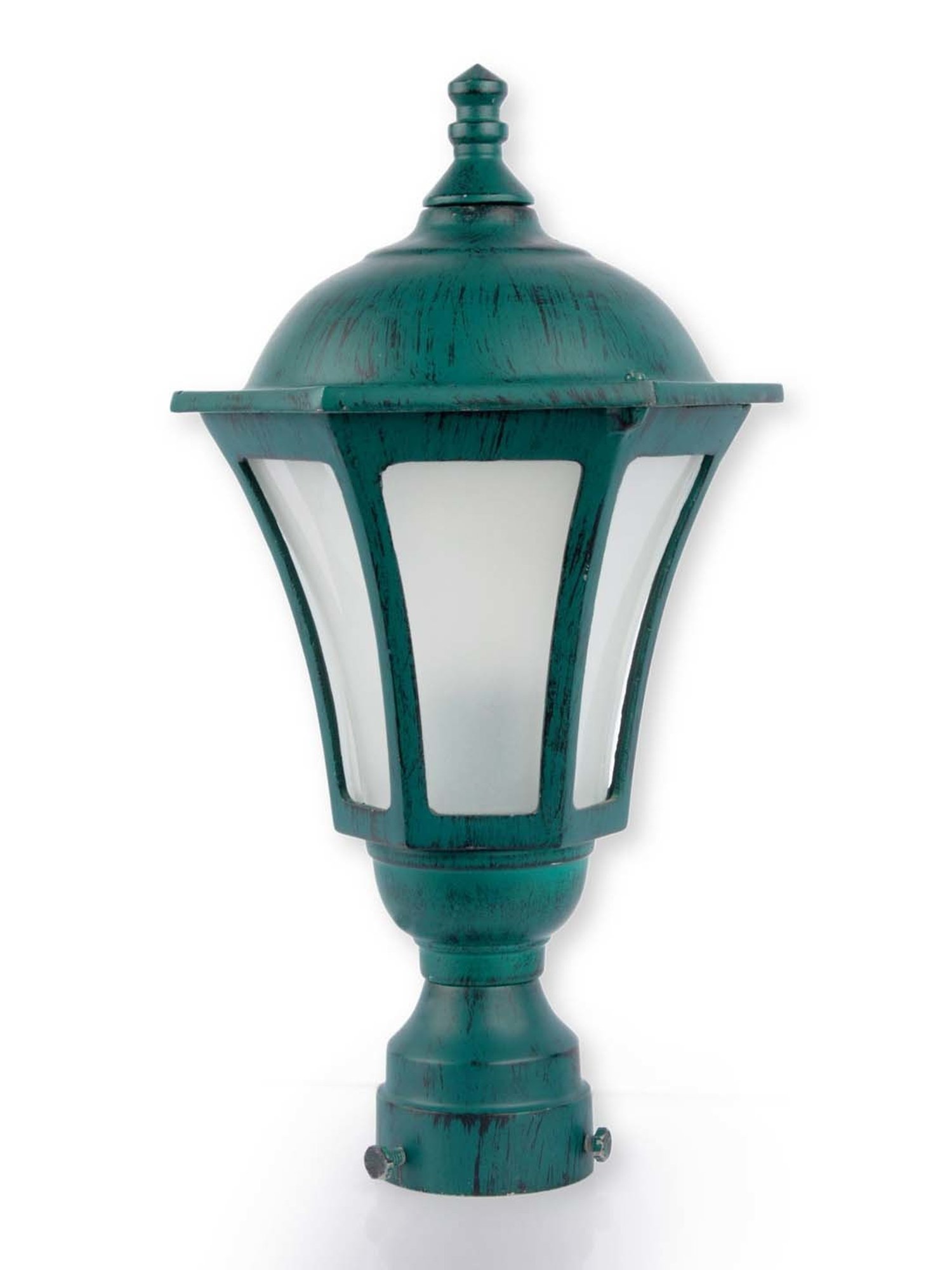 Fos Lighting 'Classic' Green & Transparent Aluminium Outdoor Gate Light - Set of 1