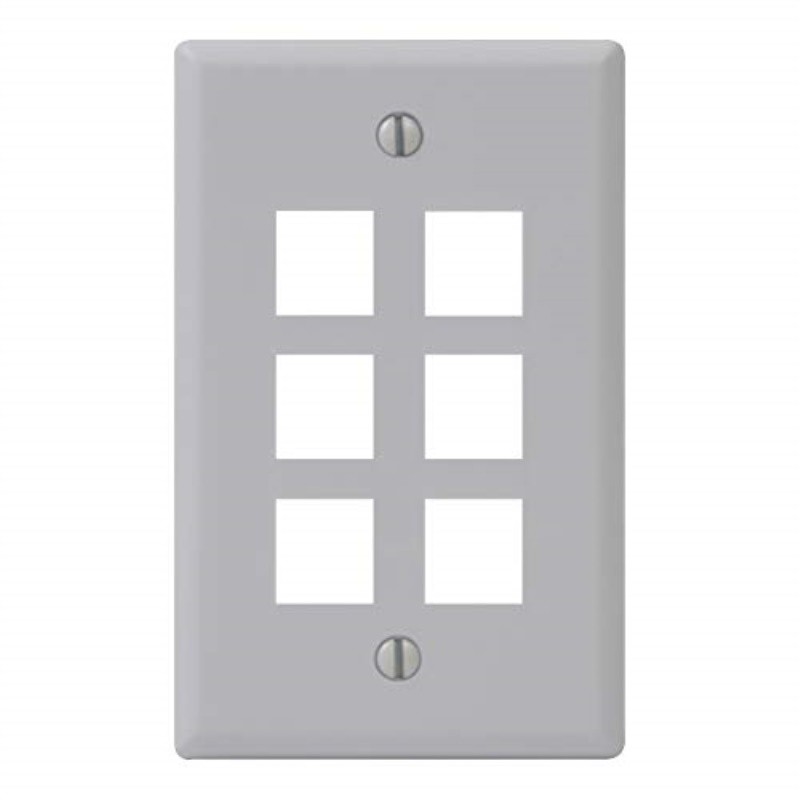 Icc classic Faceplate with 6 Ports for EZ/HD Style in Single gang, White