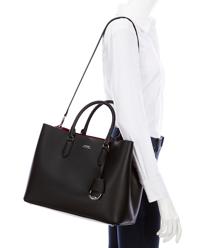 Lauren Ralph Lauren Marcy Top Handle Leather Satchel Bag