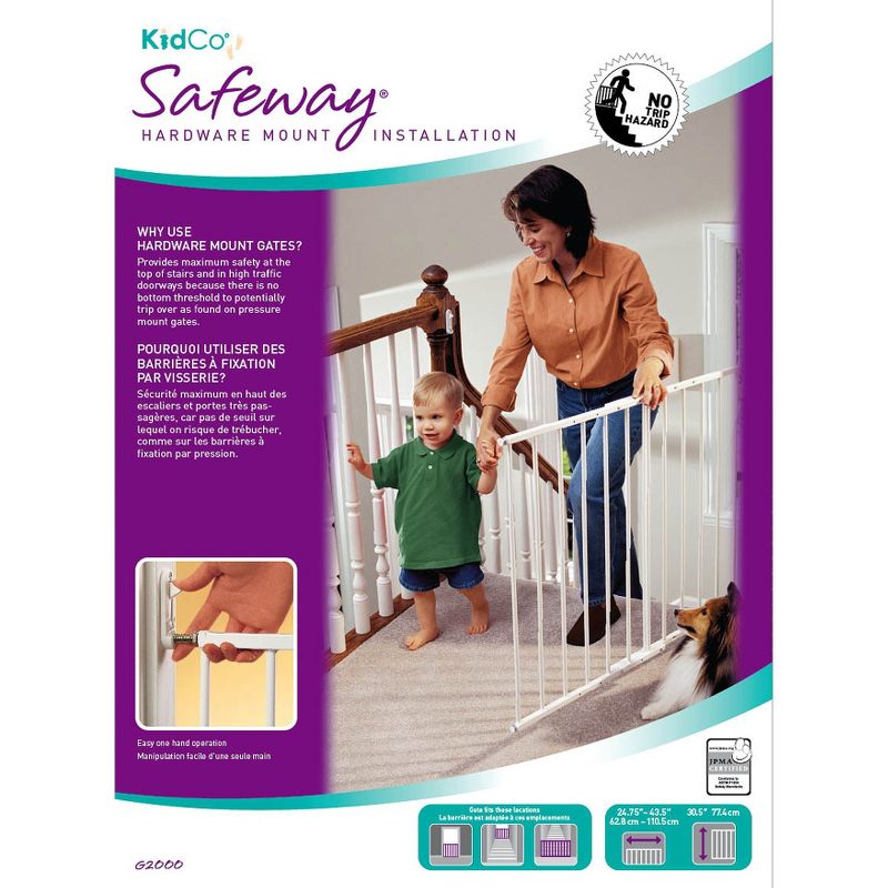 KidCo Safeway Wall Mounted Baby Gate - White