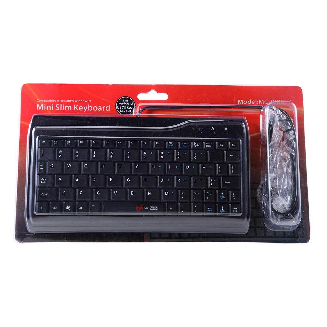 MC Saite MC-8017 Wired 78 Keys Mini Multimedia Computer Keyboard(Black)