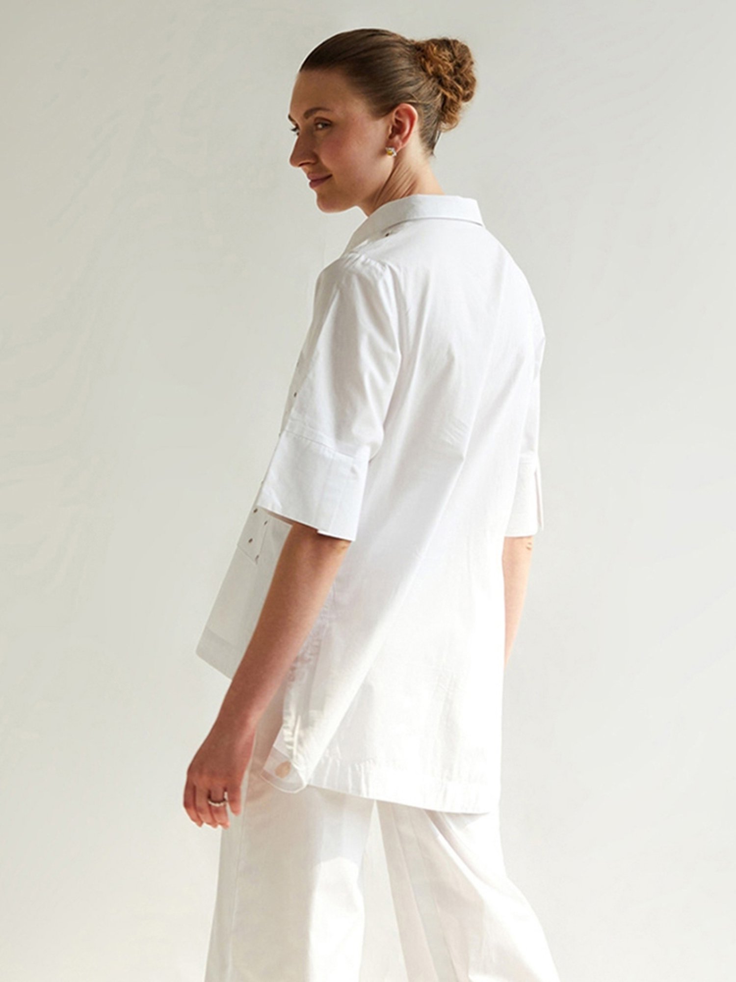 House of Manaa White Hom Allure Shirt with Pant