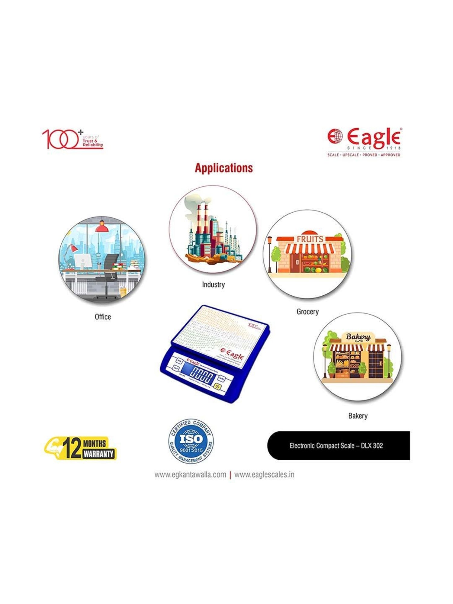 Eagle DLX-302 Digital Weight Machine Kitchen 30 kg Capacity,Accuracy 0.5 g/1g,Kitchen Weighing Scale