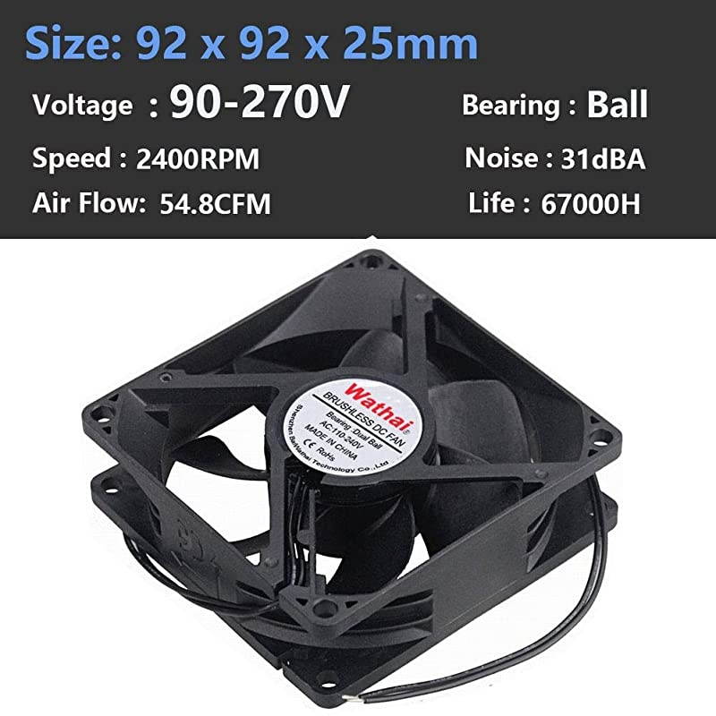 EC 90mm x 25mm Ball AC Axial Cooling Fan 110V 115V 120V 220V 240V Industrial Case Fan