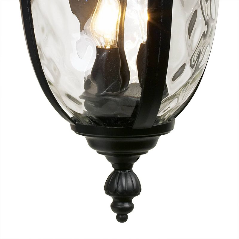 John Timberland Outdoor Wall Light Fixture Textured Black 20 1/2" Hammered Glass Exterior House Patio Porch