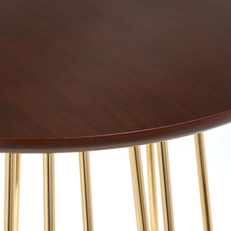 Yvonne Side Table Walnut/Gold - angelo : Home