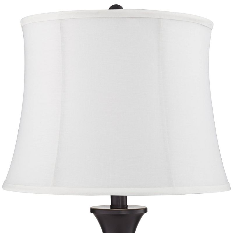 Regency Hill Set of 2 Touch Cream Shade Table Lamps with USB Ports LED Bulbs