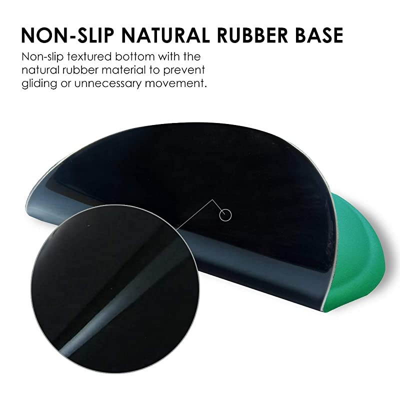 Large Curved Mouse Pad with Gel Wrist Rest NonSlip Base Lycra Cloth 98x86x08 Inch Green