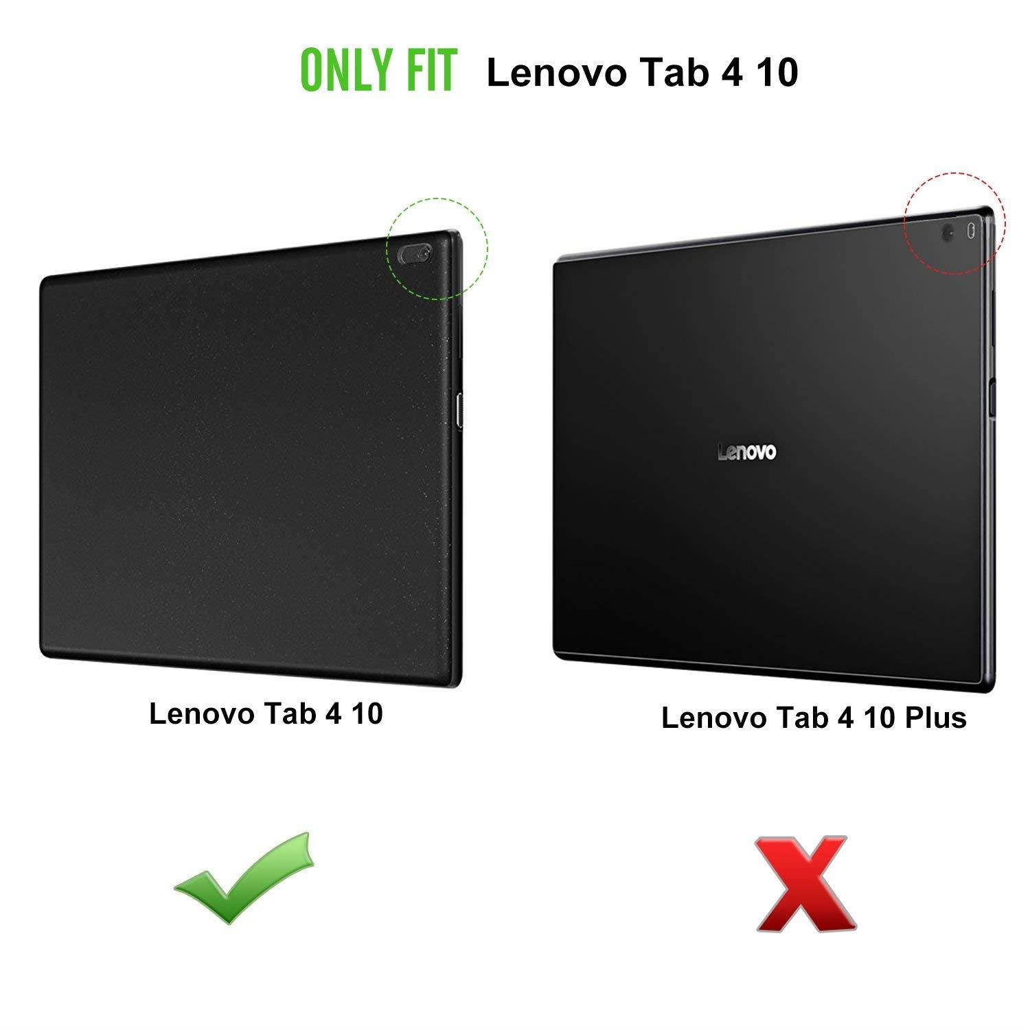 MoKo Case for Lenovo Tab 4 10" Case - Ultra Compact Protection Slim Lightweight Smart Shell Stand Cover Case with Auto Wake/Sleep for Lenovo Tab 4 10 Inch HD Tablet 2017 Release, Black