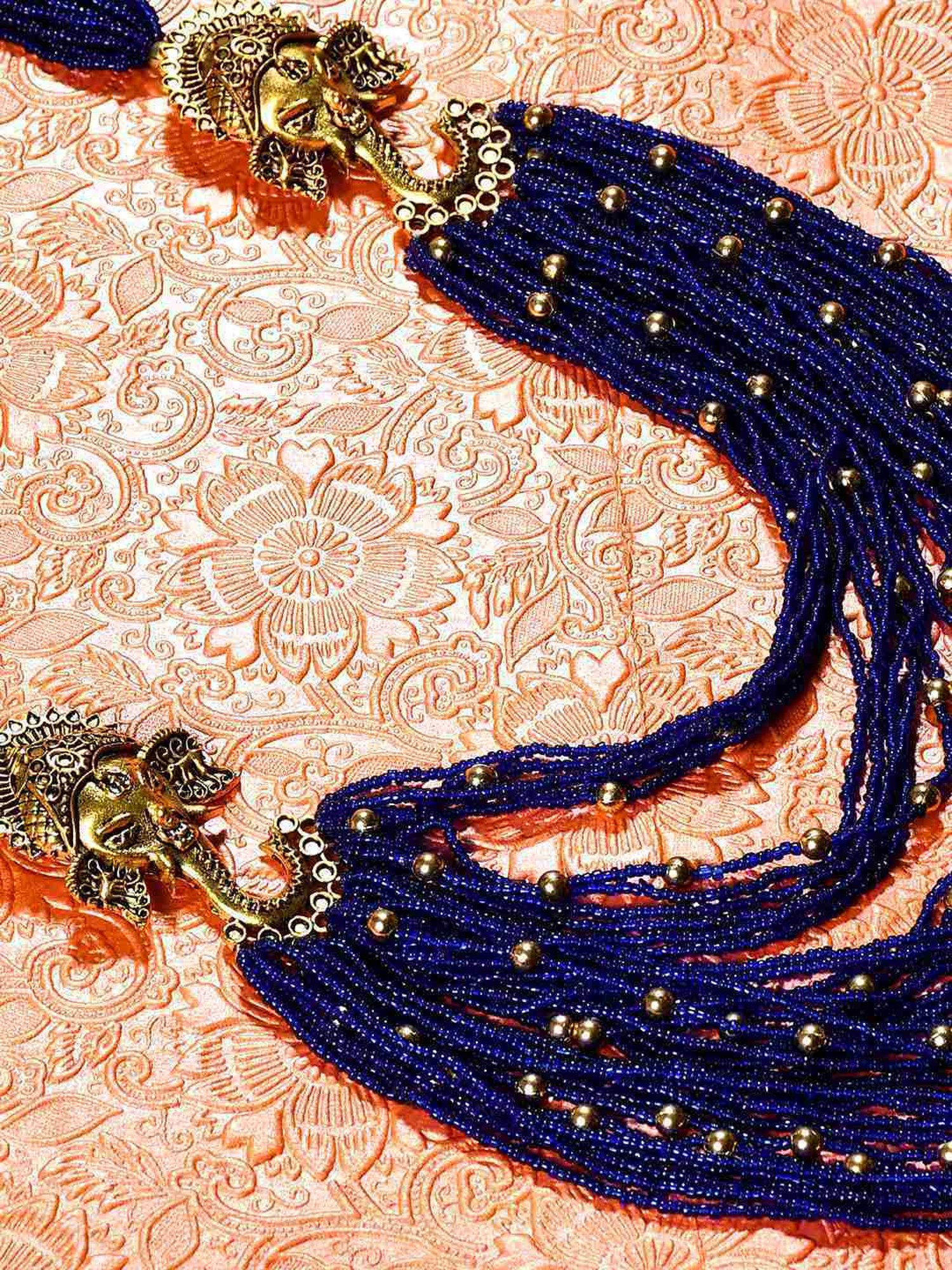 Imli Street Blue Long Beaded Handcrafted Necklace