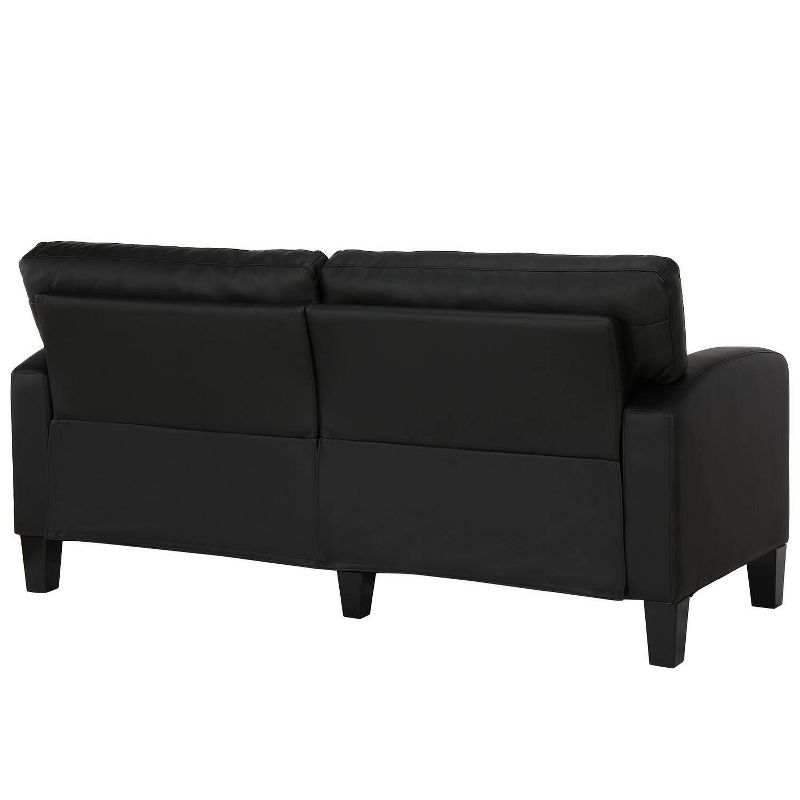 Zakari Faux Leather Modern Sofa with Tufting Black - Dorel Living
